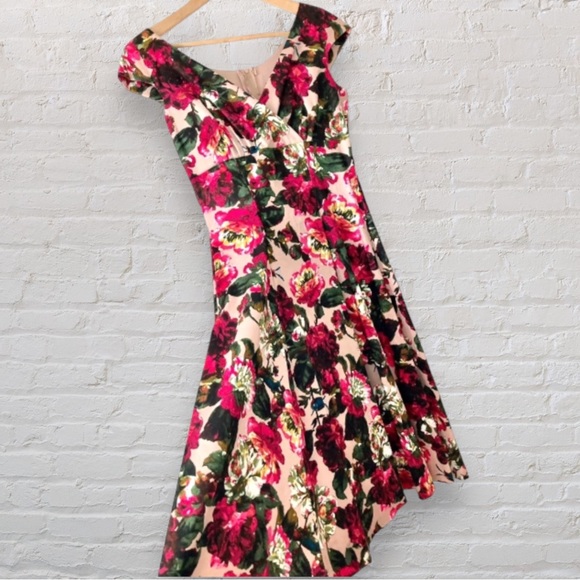 Retrospec’d Dresses & Skirts - Retrospec'd Australian Vintage 50s Pin Up Red Green Floral Dress UK 8 Wedding